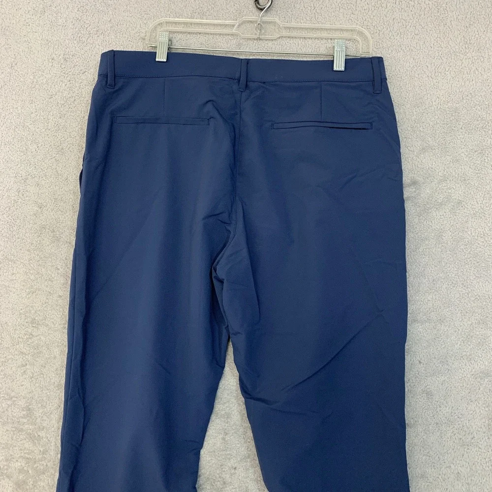 NWOT Banana Republic Flat Front Tech Pants Men's 34x30 Blue Polyester